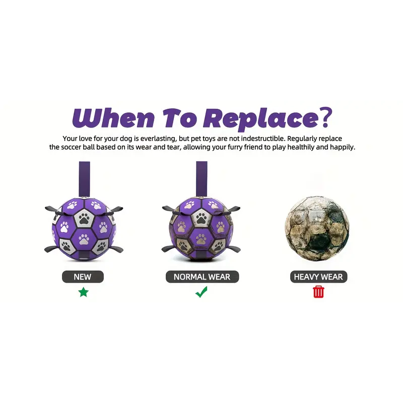 Rubber Dog Durable Soccer Ball with Straps